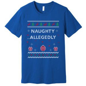 Naughty Allegedly Lawyer Funny Attorney Ugly Christmas Cool Gift Premium T-Shirt