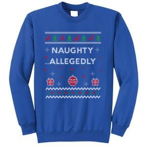 Naughty Allegedly Lawyer Funny Attorney Ugly Christmas Cool Gift Tall Sweatshirt