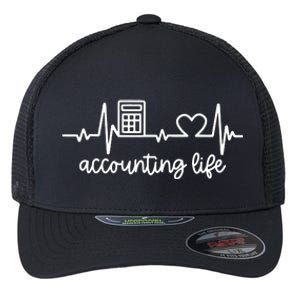 Novelty Accounting Life Heartbeat Accountant Tax Season Flexfit Unipanel Trucker Cap