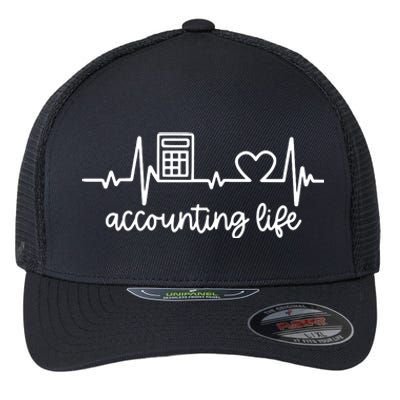 Novelty Accounting Life Heartbeat Accountant Tax Season Flexfit Unipanel Trucker Cap