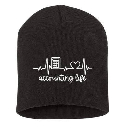 Novelty Accounting Life Heartbeat Accountant Tax Season Short Acrylic Beanie