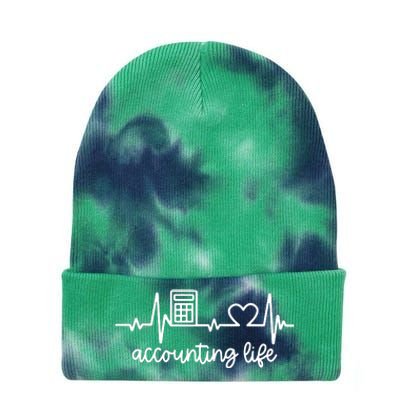 Novelty Accounting Life Heartbeat Accountant Tax Season Tie Dye 12in Knit Beanie