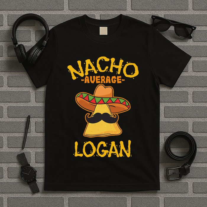 Nacho Average Logan Personalized Name Funny Taco T-Shirt