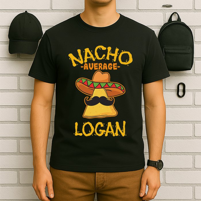 Nacho Average Logan Personalized Name Funny Taco T-Shirt