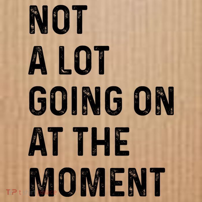 Not A Lot Going On At The Moment Button