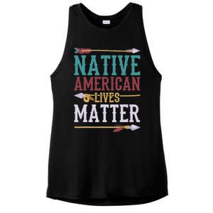 Native American Lives Matter Native American Design Ladies PosiCharge Tri-Blend Wicking Tank