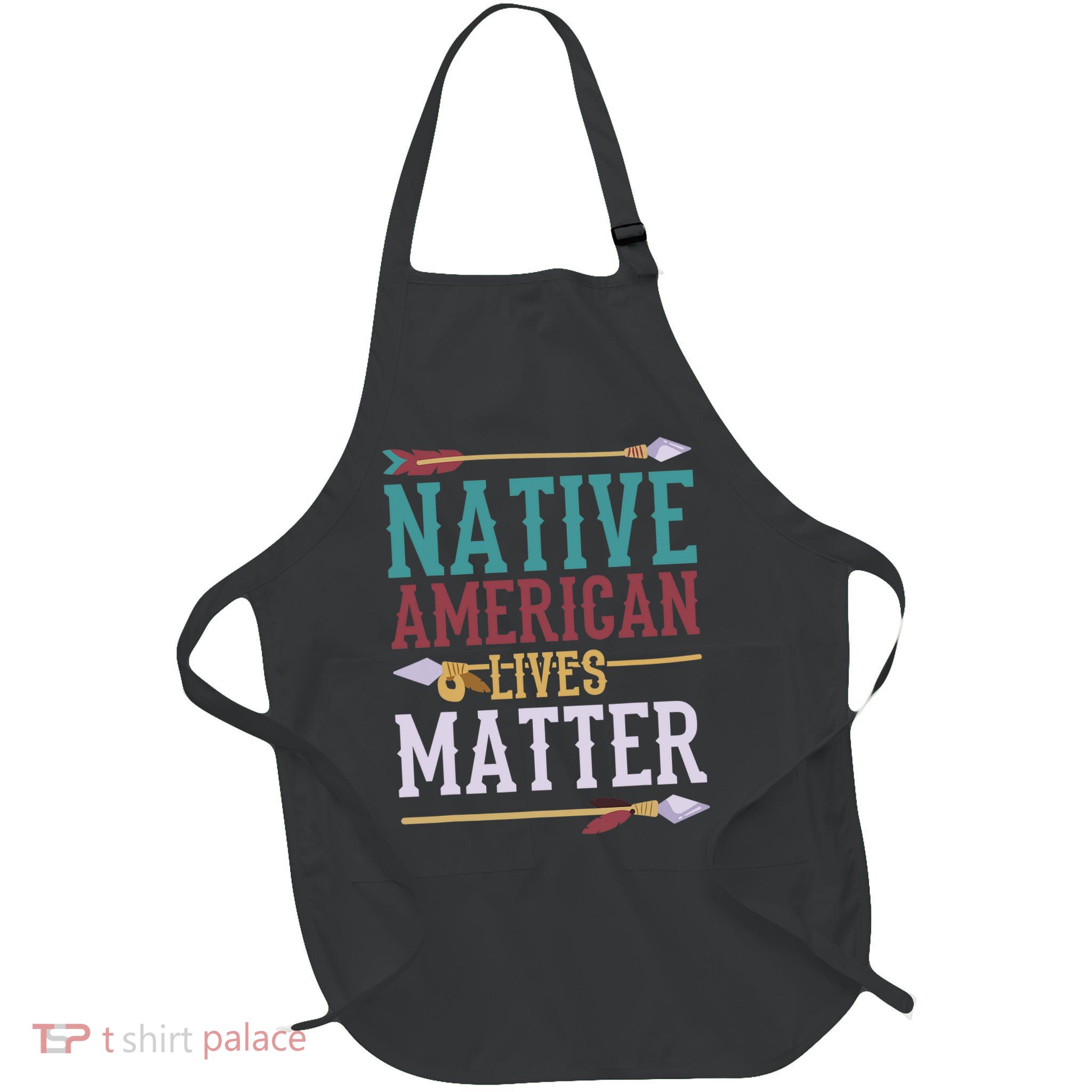 Native American Lives Matter Native American Design Full-Length Apron With Pockets