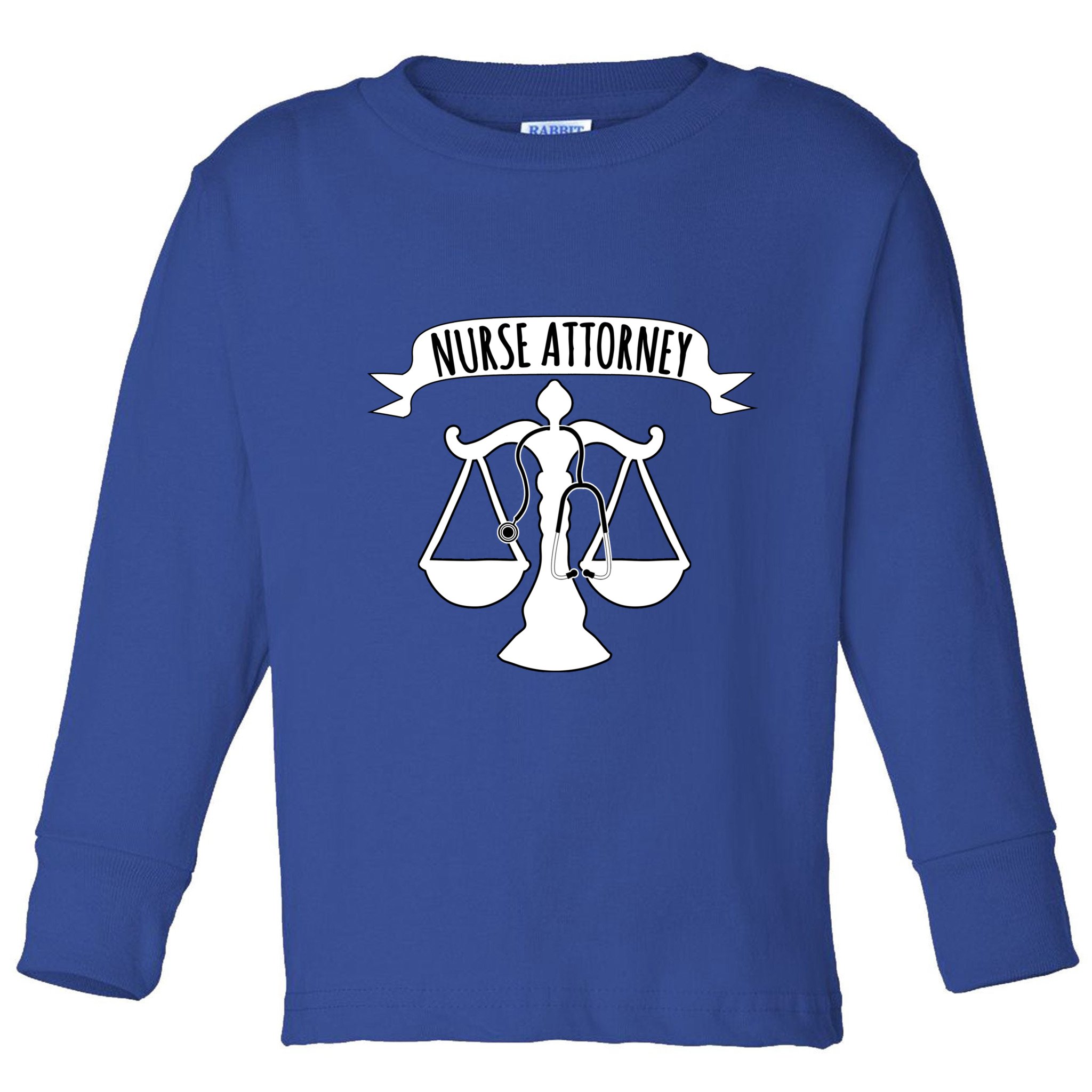 Nurse Attorney LawyerS Scales Of Justice And Stethoscope Rn Funny Gift Toddler Long Sleeve Shirt