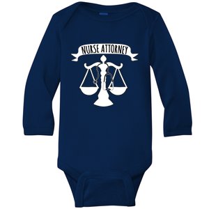 Nurse Attorney LawyerS Scales Of Justice And Stethoscope Rn Funny Gift Baby Long Sleeve Bodysuit