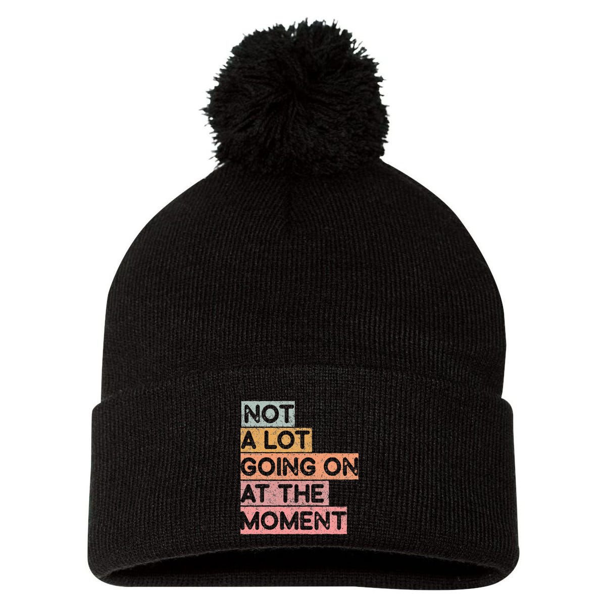 Not a Lot Going on at the Moment Pom Pom 12in Knit Beanie