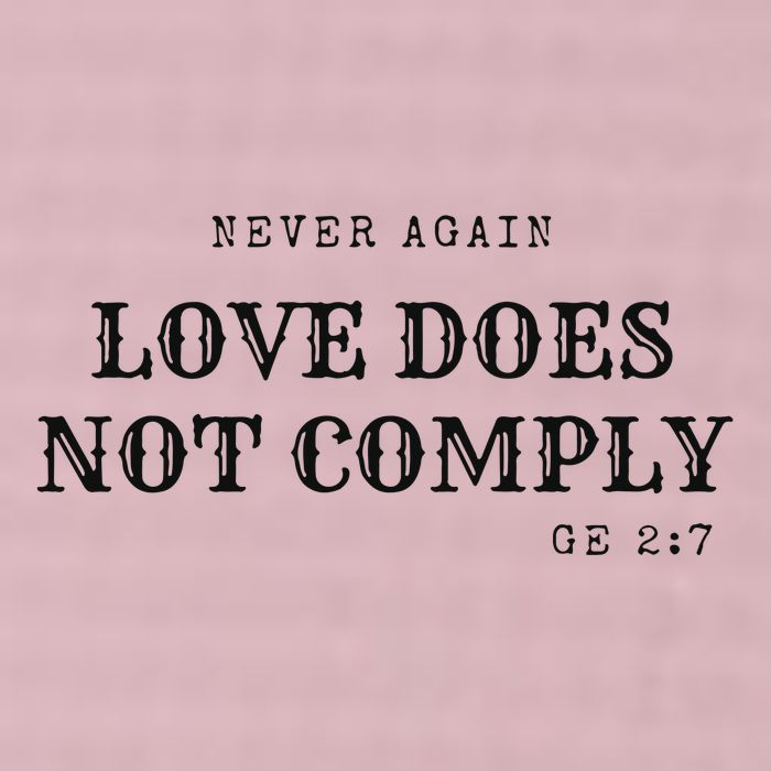 Never Again Love Does Not Comply 25L Jumbo Tote