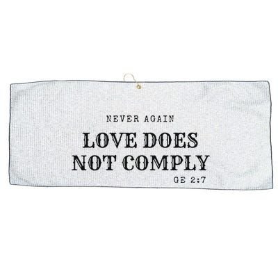 Never Again Love Does Not Comply Large Microfiber Waffle Golf Towel
