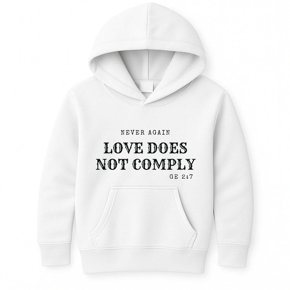 Never Again Love Does Not Comply Kids Hoodie