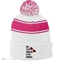 Not A Lot Going On At The Moment Retro Stripe Pom Pom Beanie