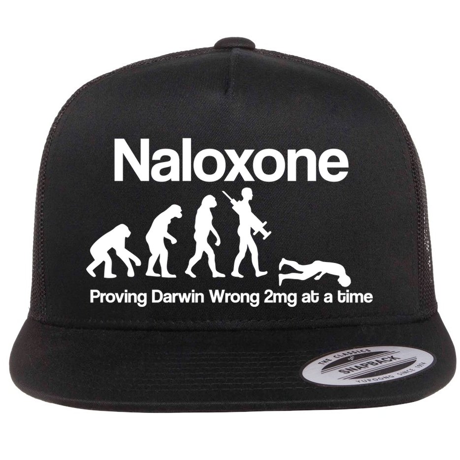 Naloxone Proving Darwin wrong 2 mg at a time Flat Bill Trucker Hat