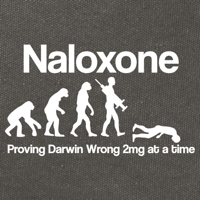 Naloxone Proving Darwin wrong 2 mg at a time Cotton Canvas Backpack