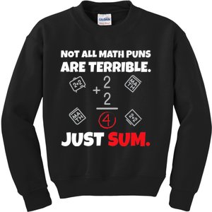 Not All Math Jokes Are Terrible Just Sum - Math Teacher Pun Premium Kids Sweatshirt