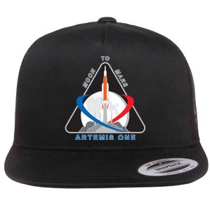 NASA Artemis Moon To Mars Flat Bill Trucker Hat