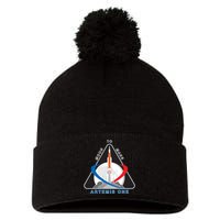 NASA Artemis Moon To Mars Pom Pom 12in Knit Beanie