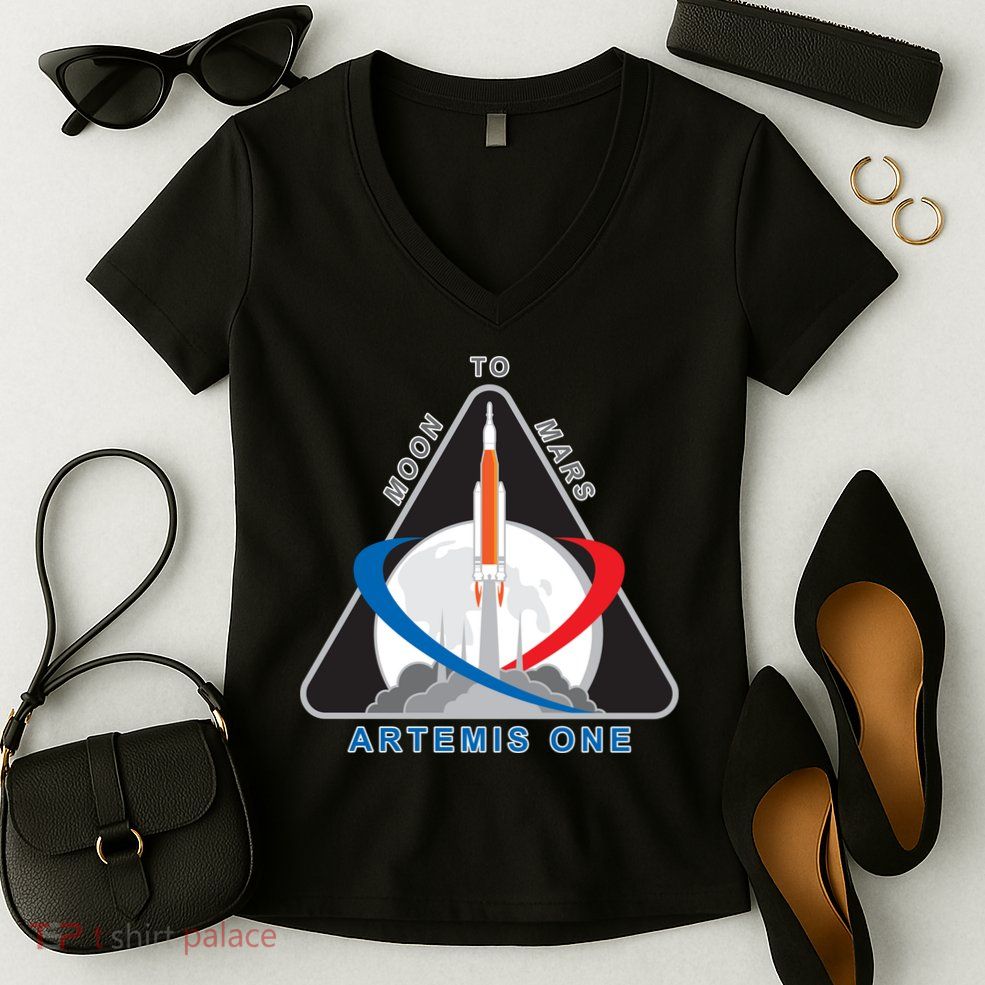 NASA Artemis Moon To Mars Women's V-Neck T-Shirt