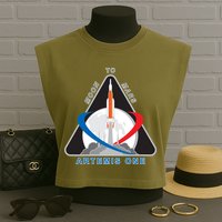 NASA Artemis Moon To Mars Garment-Dyed Women's Muscle Tee