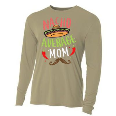 Nacho Average Mom Mexican Mustache Cinco De Mayo Cooling Performance Long Sleeve Crew