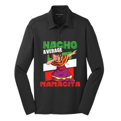 Nacho Average Mamacita Cute Gift Silk Touch Performance Long Sleeve Polo