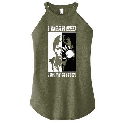 Native America MMIW Awareness I Wear Red For My Sisters Women's Perfect Tri Rocker Tank