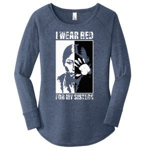 Native America MMIW Awareness I Wear Red For My Sisters Women's Perfect Tri Tunic Long Sleeve Shirt