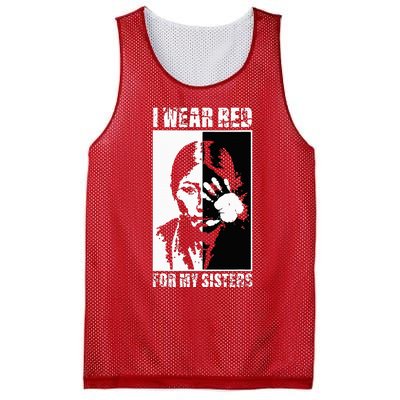 Native America MMIW Awareness I Wear Red For My Sisters Mesh Reversible Basketball Jersey Tank