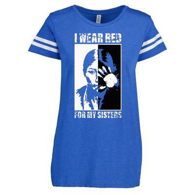 Native America MMIW Awareness I Wear Red For My Sisters Enza Ladies Jersey Football T-Shirt