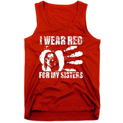 Native America MMIW Awareness I Wear Red For My Sisters Tank Top