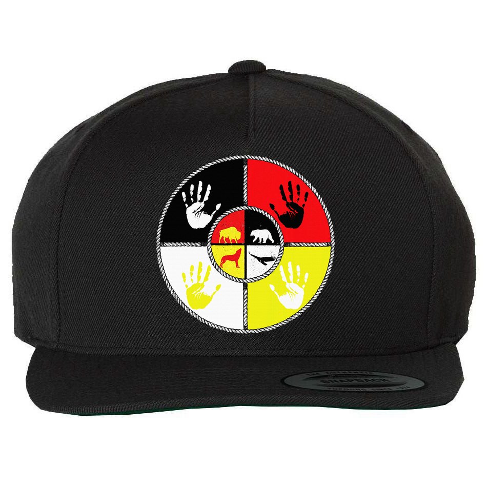 Native Americans Medicine Wheel Mmiw Wool Snapback Cap