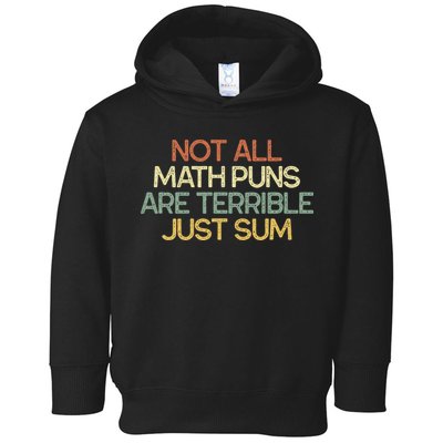 Not All Math Puns Are Terrible Just Sum Mathematician Gift Toddler Hoodie