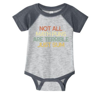 Not All Math Puns Are Terrible Just Sum Mathematician Gift Infant Baby Jersey Bodysuit