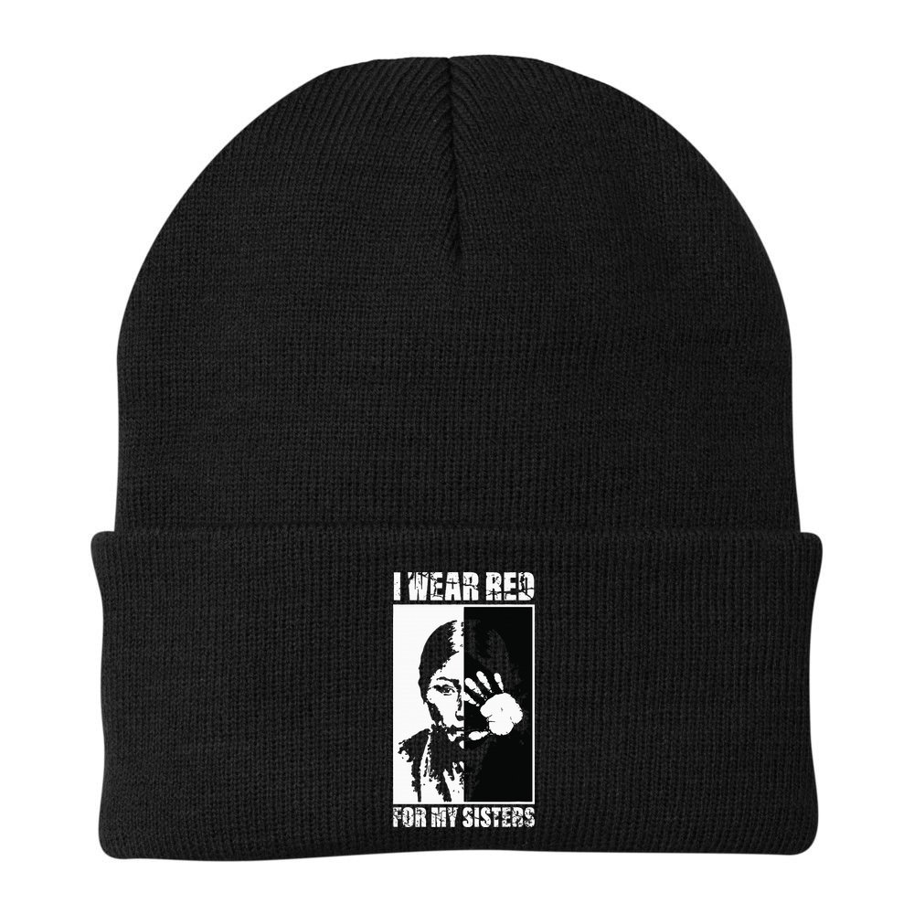Native America MMIW Awareness I Wear Red For My Sisters Beanie