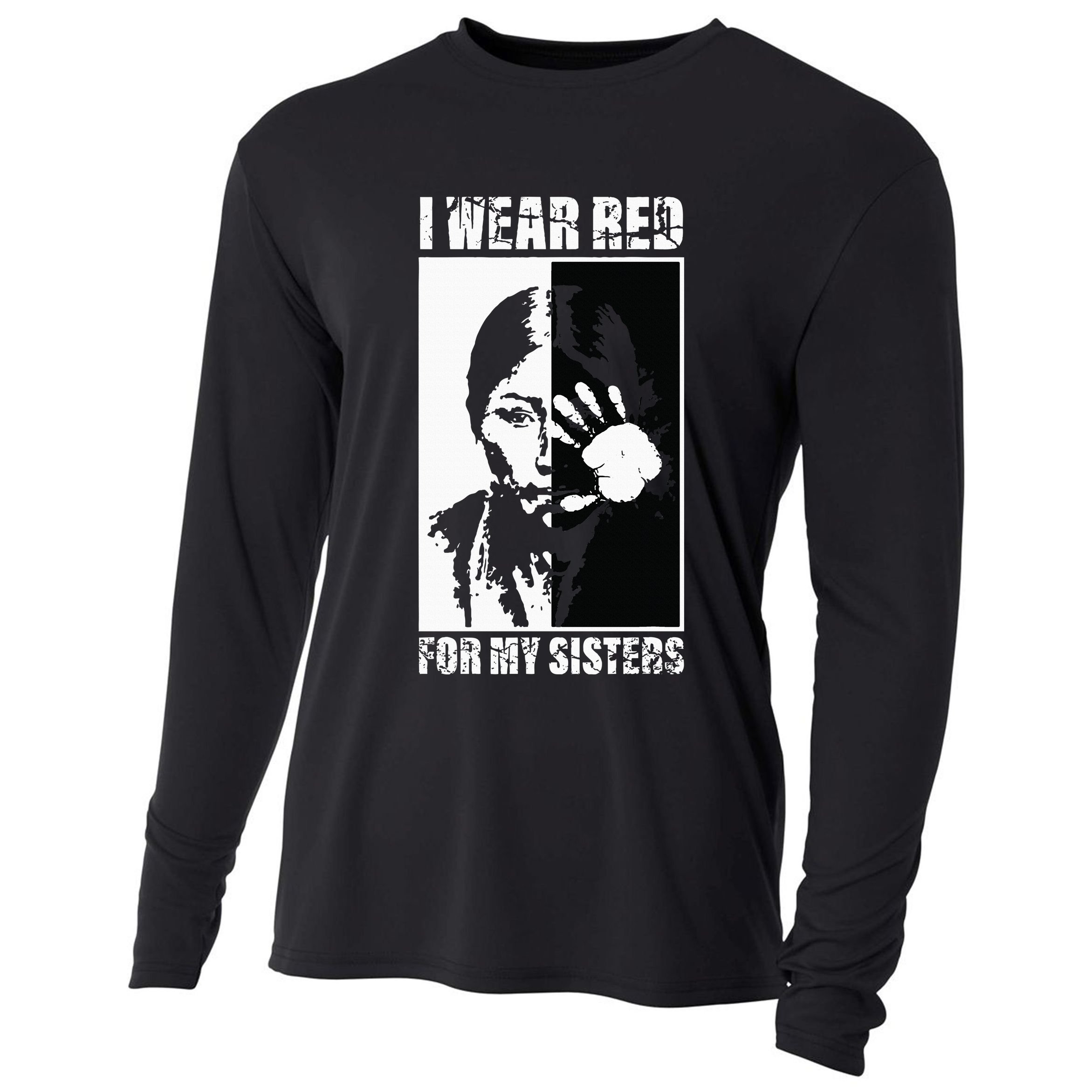 Native America MMIW Awareness I Wear Red For My Sisters Cooling Performance Long Sleeve Crew