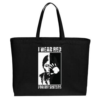 Native America MMIW Awareness I Wear Red For My Sisters Cotton Canvas Jumbo Tote