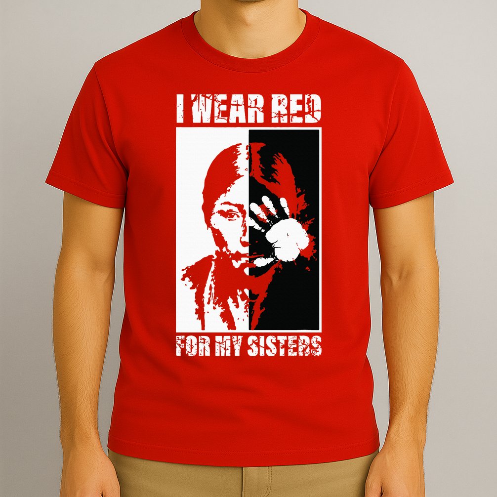 Native America MMIW Awareness I Wear Red For My Sisters T-Shirt