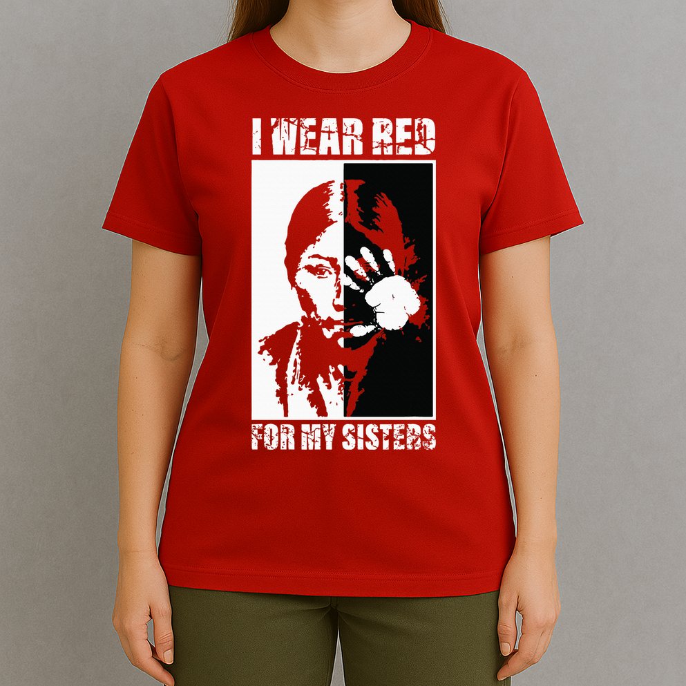 Native America MMIW Awareness I Wear Red For My Sisters T-Shirt