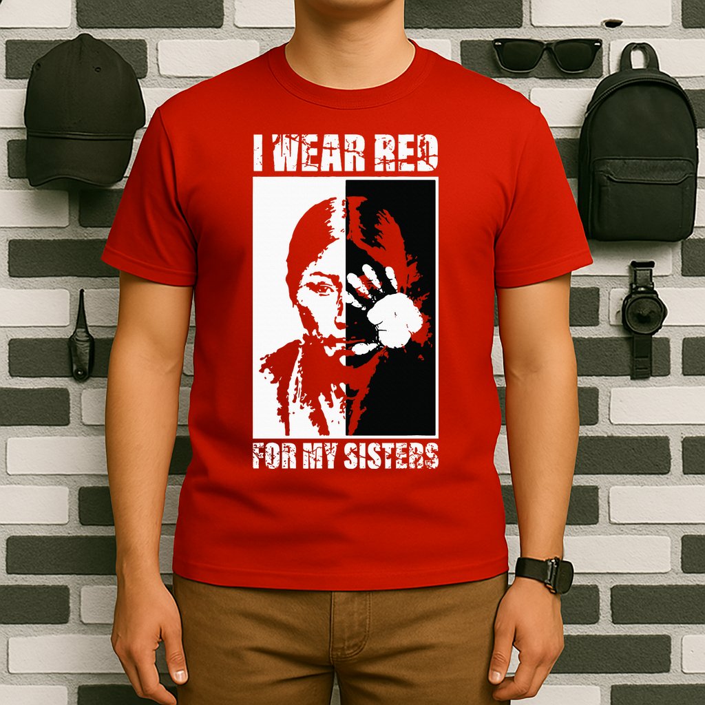 Native America MMIW Awareness I Wear Red For My Sisters T-Shirt