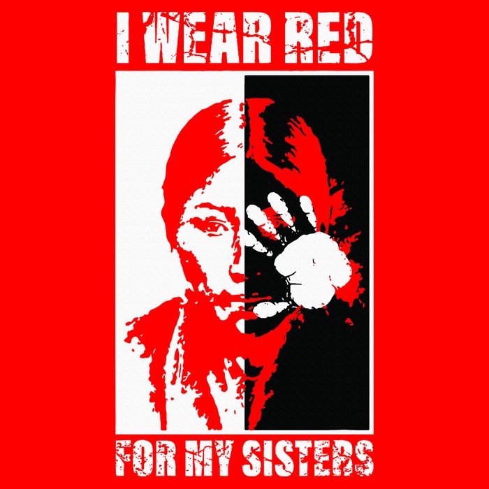 Native America MMIW Awareness I Wear Red For My Sisters T-Shirt