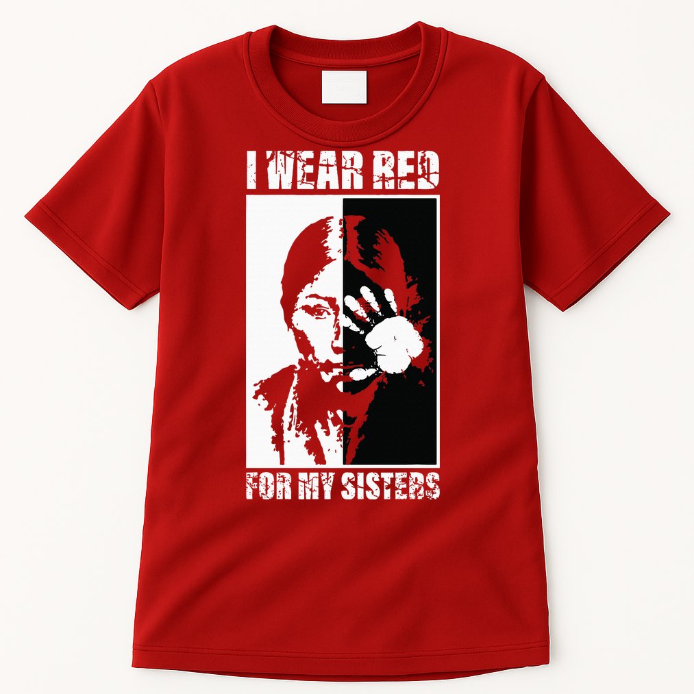Native America MMIW Awareness I Wear Red For My Sisters Tall T-Shirt