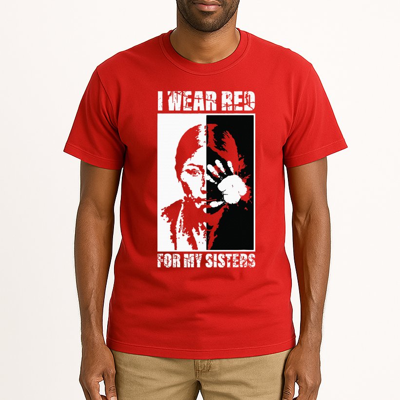 Native America MMIW Awareness I Wear Red For My Sisters Tall T-Shirt