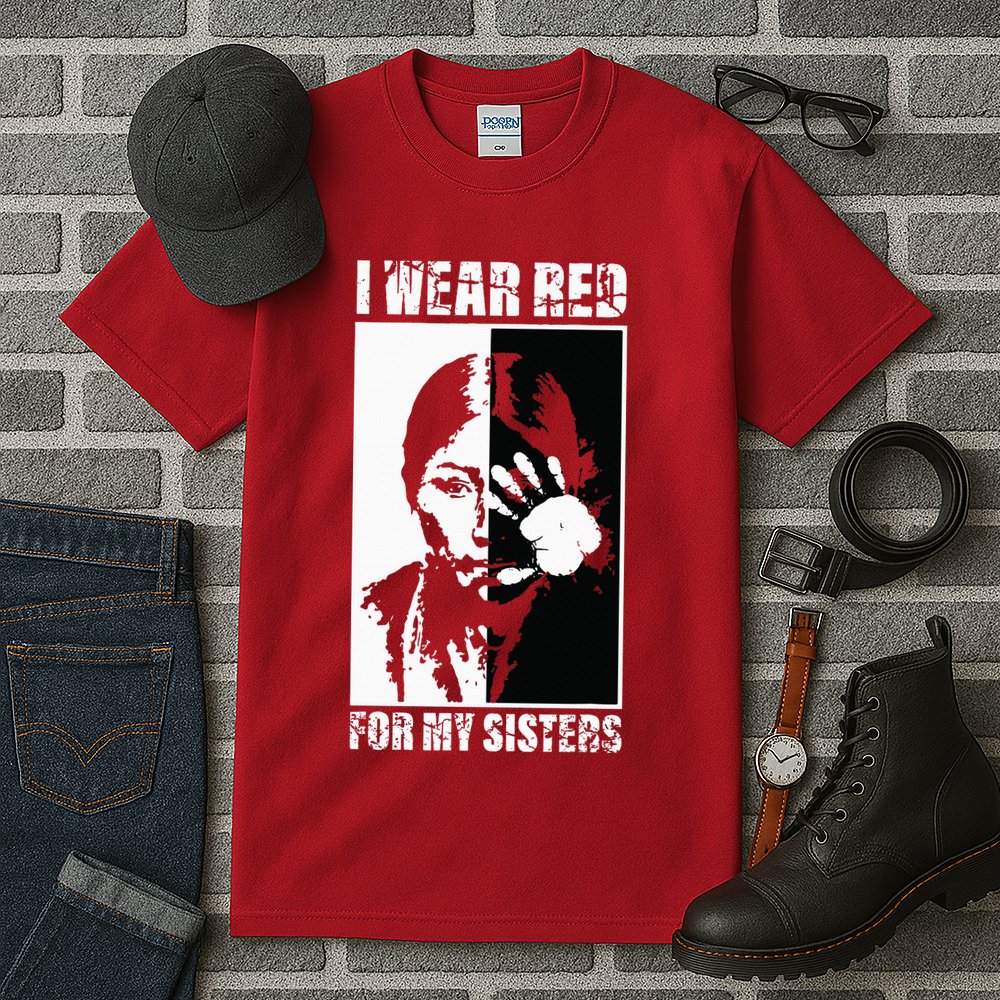 Native America MMIW Awareness I Wear Red For My Sisters Tall T-Shirt