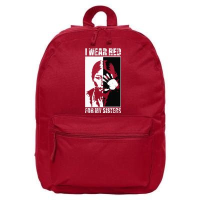 Native America MMIW Awareness I Wear Red For My Sisters 16 in Basic Backpack