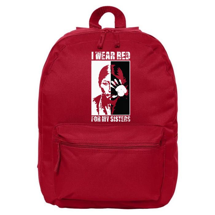 Native America MMIW Awareness I Wear Red For My Sisters 16 in Basic Backpack