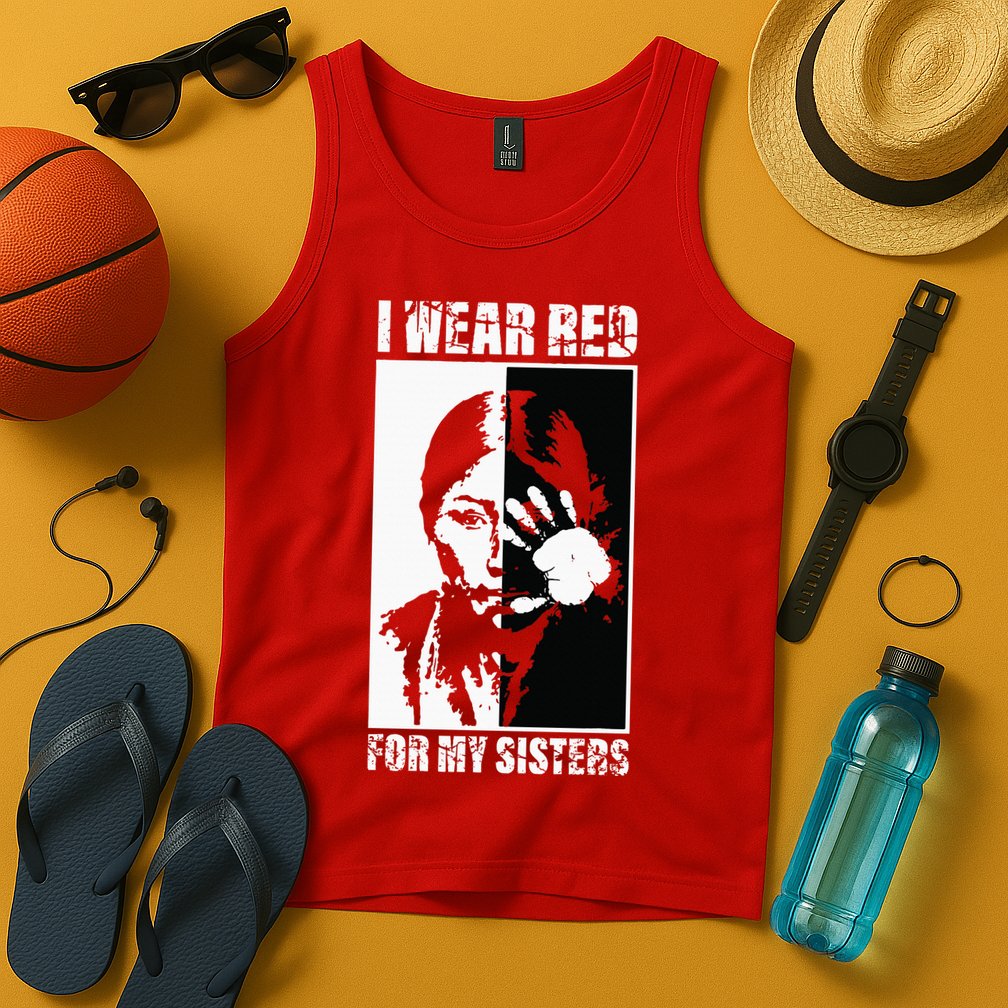 Native America MMIW Awareness I Wear Red For My Sisters Tank Top