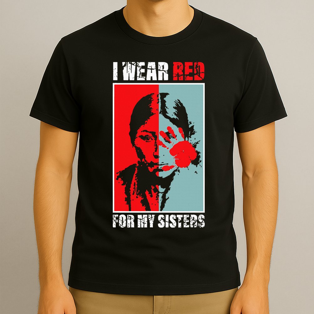 Native America Mmiw Awareness I Wear Red For My Sisters T-Shirt