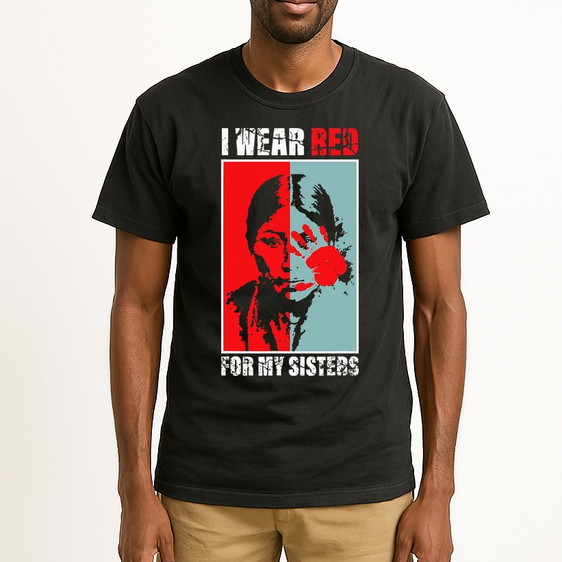 Native America Mmiw Awareness I Wear Red For My Sisters Tall T-Shirt